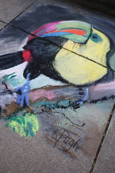 A chalk art portrait.